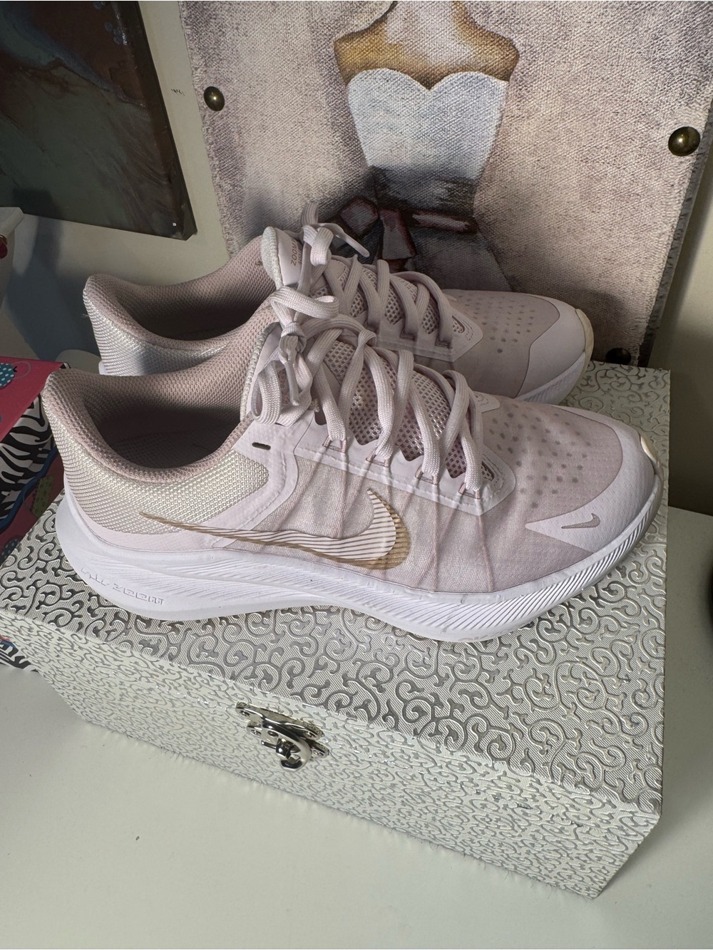 Nike Women's Sneakers in Pale Pink - Picture 2 of 6